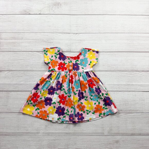 Hanna Andersson Other - Hanna Andersson Baby Girl Floral Dress Multicolor Short Sleeve Twirl 12-18 Month